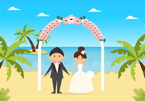 See more ideas about wedding, wedding clipart, clip art. Cute Flat Beach Wedding - Download Free Vectors, Clipart ...