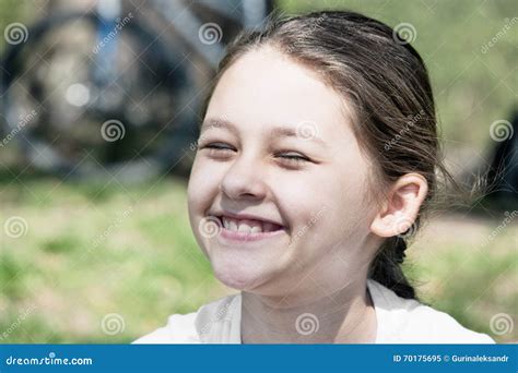 Girl Smiling Stock Image Image Of Females Facial Outdoors 70175695