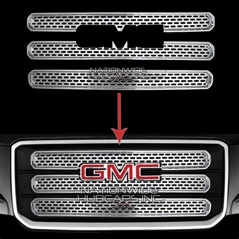 13 16 Gmc Acadia Chrome Snap On Grille Overlay 3 Bar Front Grill Covers
