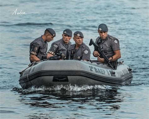 Baep Operators Of The Brazilian Military Police During Water Patrol Police Special Action