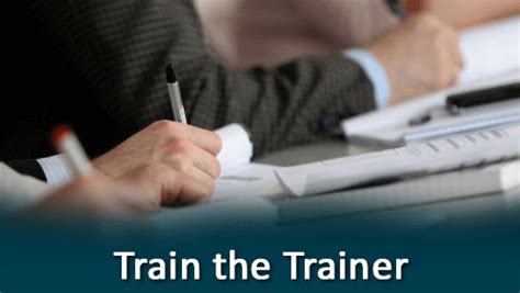 Train the trainer is a model that's often used in the workplace. Train the Trainer
