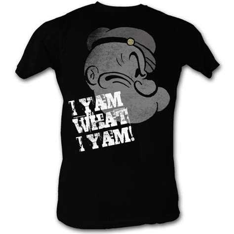 Popeye Profile I Y Am 5x Cotton T Shirt Black Adult Men S Unisex Short Sleeve T Shirt