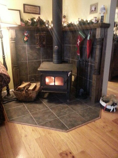 Wood burning stove surround tile 34+ ideas | Wood stove, Wood stove