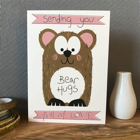 Bear Hugs Card Thinking Of You Sending Love By Half Pint Home