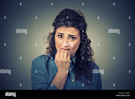 Closeup Portrait Of Worried Woman Stock Photo Alamy