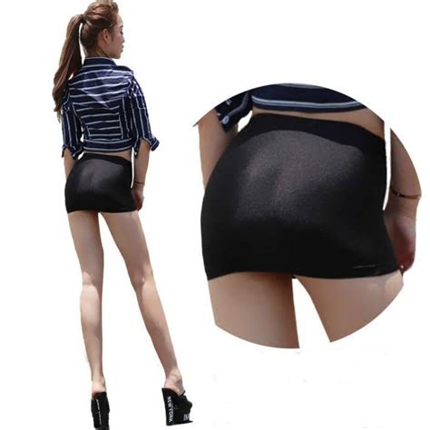 Buy Women Booty Skirt Short Micro Mini Bodycon Stretch Tube Party Shiny