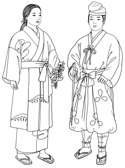 For the print size image, click on the painting. ASHIKAGA PERIOD: commoners, everyday kimonos, sandals ...