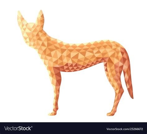Design Of Dingo Dog In Low Poly Style Royalty Free Vector
