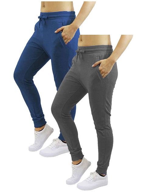 Gbh 2 Pack Womens Fleece And French Terry Jogger Pants Slim Fit