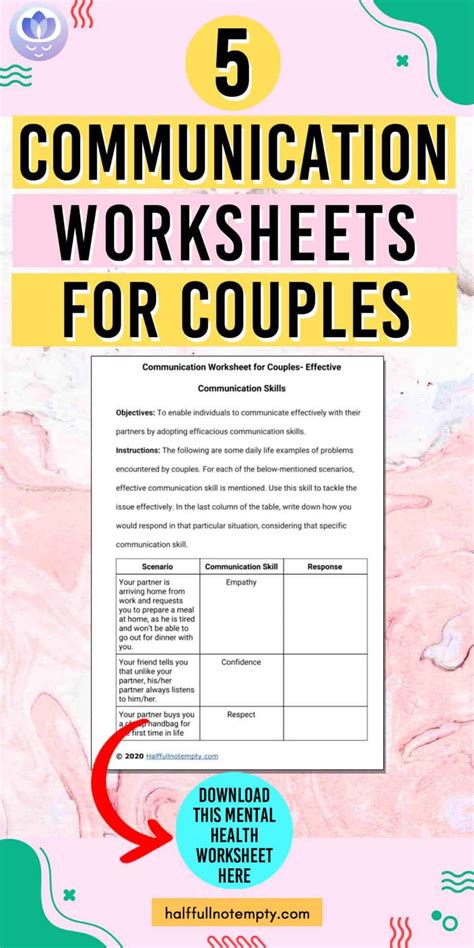 Couples Effective Communication Worksheets