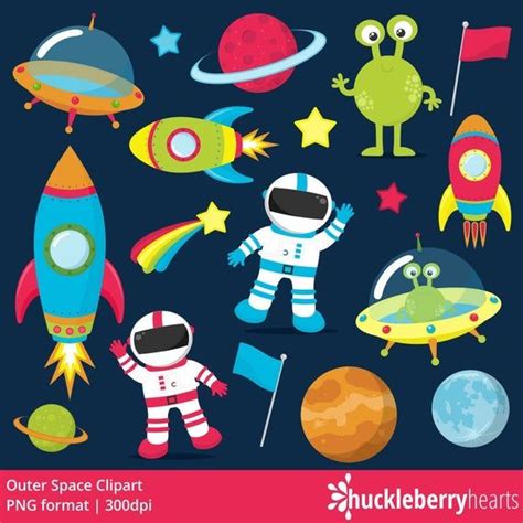 An Outer Space Clipart Set Is Shown