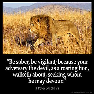 Peter is quoting, with slight alterations, the septuagint version of psalm 55:22. 1 PETER 5:8 KJV "Be sober, be vigilant; because your ...