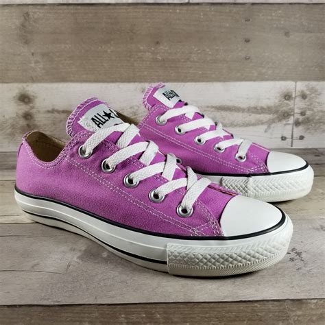 Purple Converse Low Top Canvas Sneakers On Mercari Purple Converse
