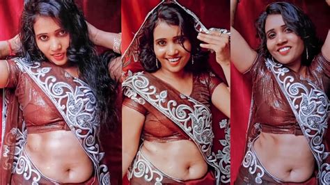 Sexy Bhabhi Amazing Hot Navel Sexy Low Waist Saree Hot Blouse Dancing