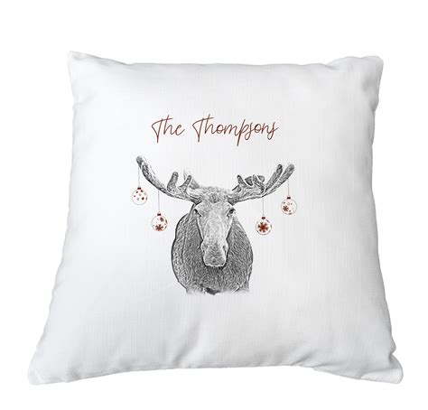 Personalized Christmas Moose Pillow Or Case 18x18 And 16x16 Etsy