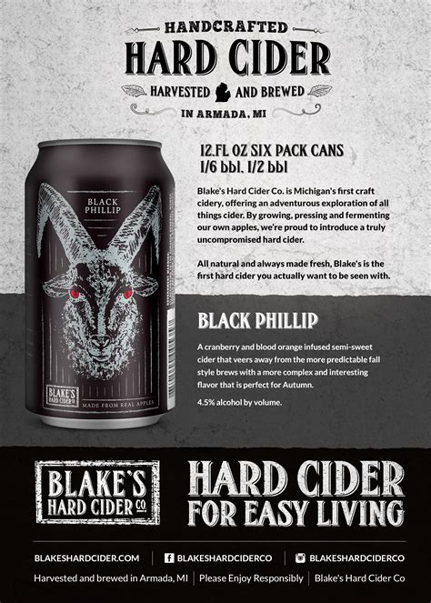 Blakes Hard Cider To Release Black Phillip On August 1 Brewbound
