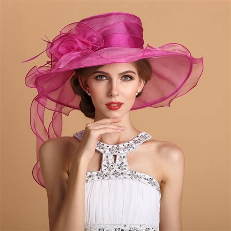 2016 New Elegant Woman Wedding Hat Pearl White Fuchsia