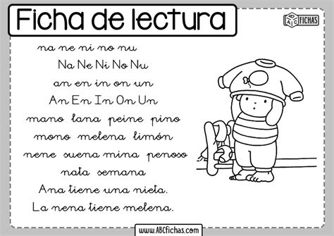 Ficha De Lectura Letra N Abc Fichas