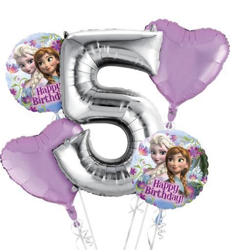 Frozen 5th Birthday Balloon Bouquet 5pc Party City 5th Birthday