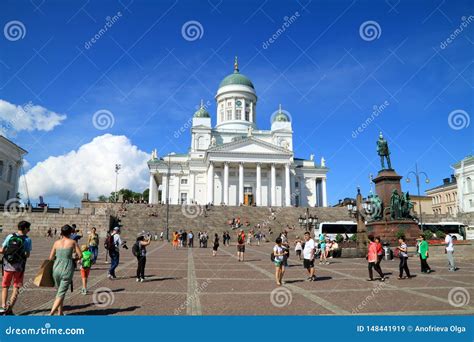Mass Tourism In Finland Cathedral Of Helsinki Editorial Stock Image