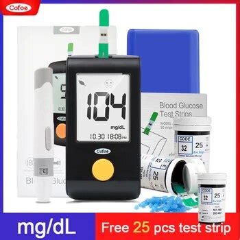 Cofoe Mg Dl Medical Diabetes Blood Glucose Monitor Sugar Detection