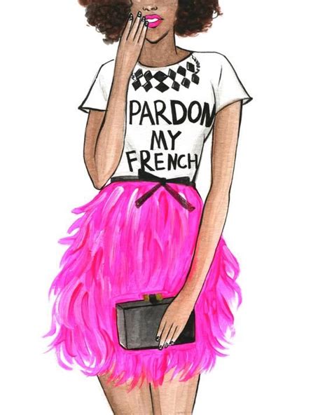 Pardon My French Fashion Illustration Print Fashion Etsy Fashion