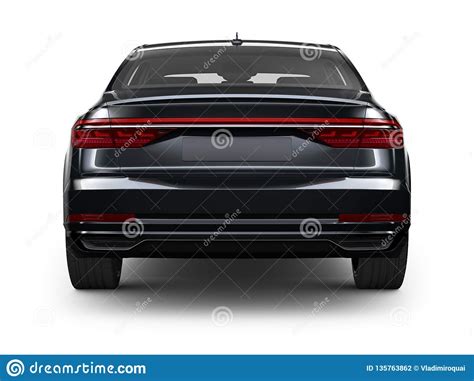 Rear View Of Black Sedan Car Stock Illustration Illustration Of Sedan