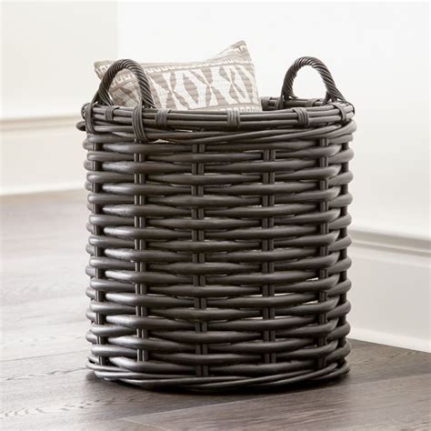 Check spelling or type a new query. Black Rattan Woven Round Basket | Round basket, Wicker ...