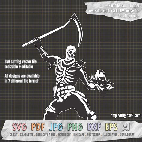 Fortnite Skull Trooper Sticker Svg Cut Files Printable