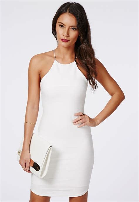 Missguided Vivian Strappy Bandage Bodycon Dress White 60 Missguided