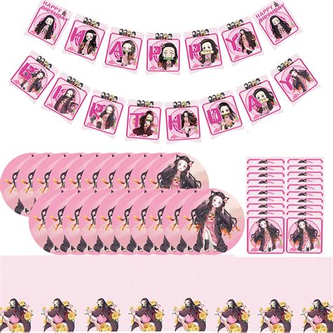 Buy Nezuko Party Supplies And Decorations Serves 20 Anime Birthday