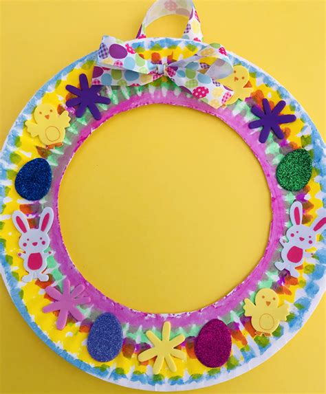 Paper Plate Easter Wreath Easy Craft For Kids Glitter On A Dime