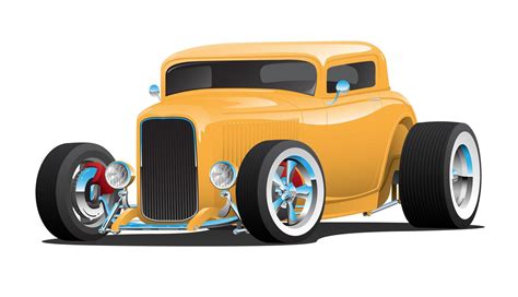 voiture hot rod jaune américain classique 1180618 Art vectoriel chez