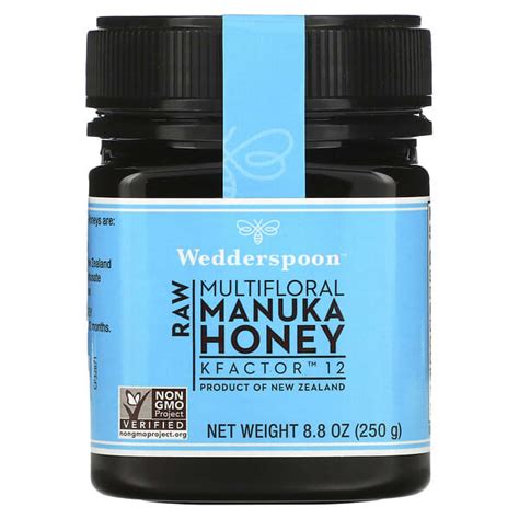 Wedderspoon Raw Multifloral Manuka Honey KFactor 12 8 8 Oz 250 G
