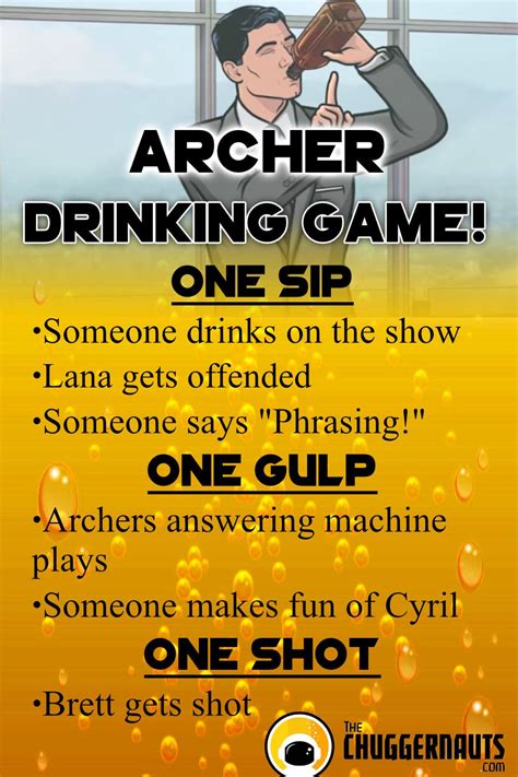 Archer Drinking Game Archer Drinking Game Tv Show Drinking Games