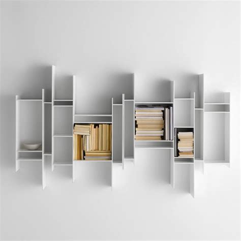 White Open Wall Mounted Bookcase Modular System