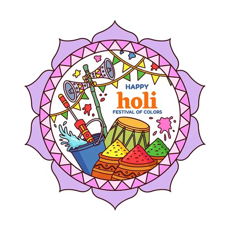 Free Vector Hand Drawn Holi Gulal