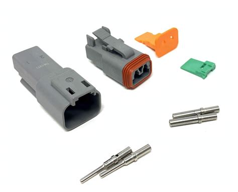 Deutsch Dt Series 2 Pin Connector Kit Wbarrel Style Terminals 16 20