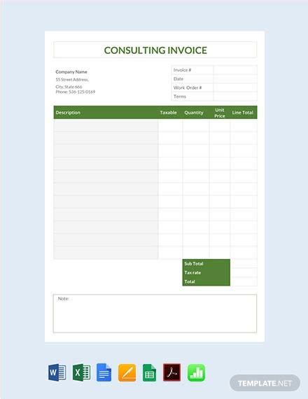 9 Consulting Invoice Template Word Template Guru