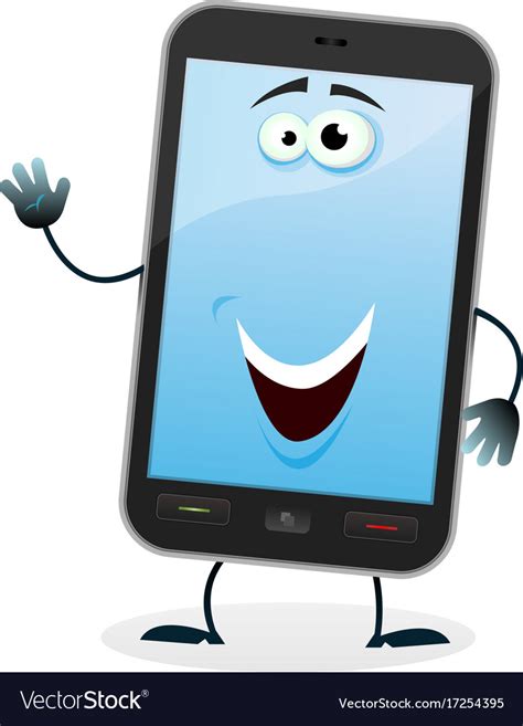 Cartoon Mobile Phone Character Royalty Free Vector Image