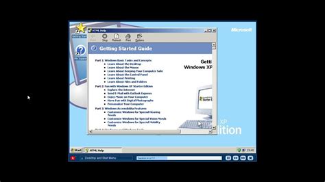 Windows Xp Starter Edition Getting Started Video Tour Desktop And