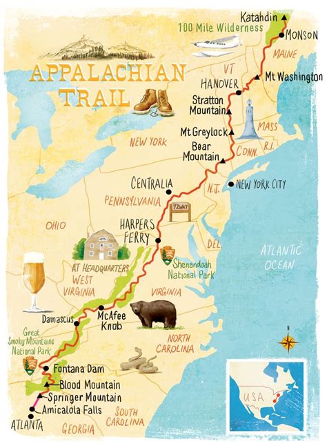 Appalachian Trail West Virginia Map Usa Map With State Names
