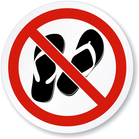 No Open Toed Shoes Signs Closed Toe Shoes Required Signs