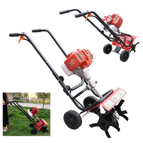 2 Stroke 52cc Gas Tiller Cultivator Garden Farm Tilling Tool Hand Pull