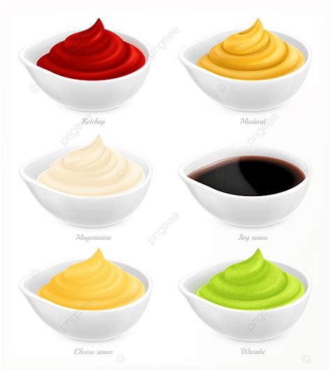 Sauces Mayonnaise Vector Hd Png Images Sauce Realistic Icon Set With Ketchup Mustard Mayonnaise