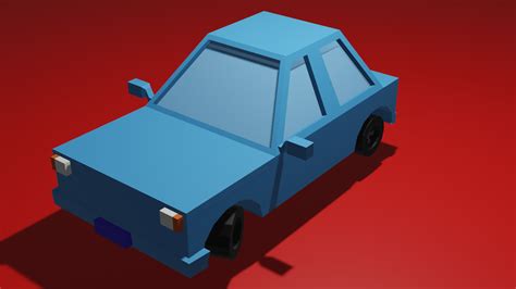 Low Poly Car Blender 3d Model