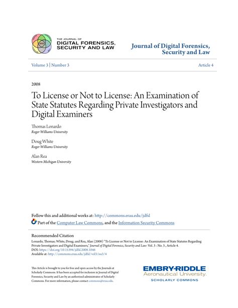 Pdf To License Or Not To License An Examination Of State Statutes