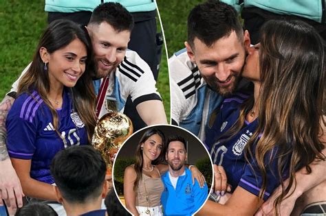 Lionel Messis Wife Antonela Roccuzzo Kisses Him After Argentina