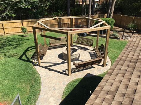 Tutorial Build An Amazing Diy Pergola And Firepit With Swings Fire