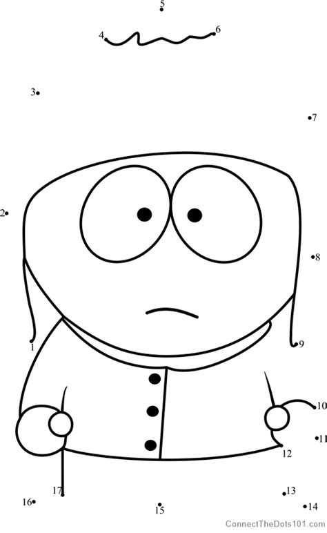Craig Tucker From South Park Dot To Dot Printable Worksheet Connect